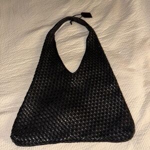 Leather Woven Shoulder Bag
